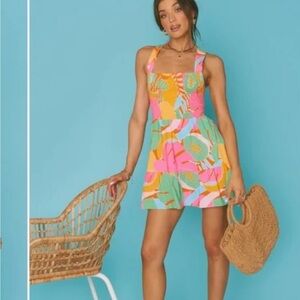 Show Me Your MuMu Collin’s Mini Dress Tropical Fruit